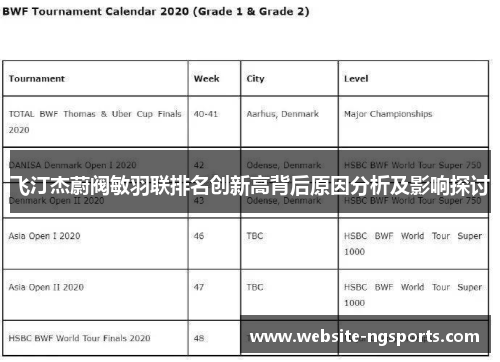飞汀杰蔚阀敏羽联排名创新高背后原因分析及影响探讨 飞汀杰蔚阀敏羽联排名创新高背后原因分析及影响探讨